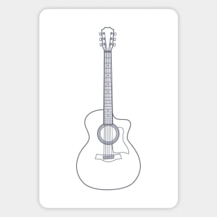 Auditorium Style Acoustic Guitar Outline Magnet